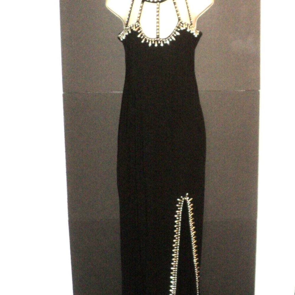 Attitudes by Debra Women's L Black Maxi Prom Dress Formal Party Beaded Vintage